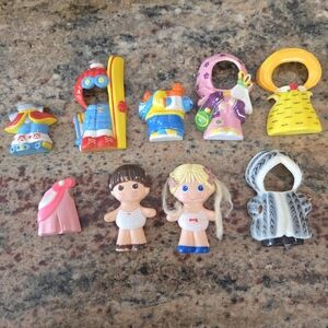 Vintage 1979 KTC Knickerbocker Dolly Pops Doll Lot Of 2 Dolls + 7 Outfits